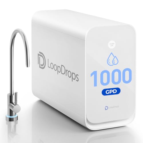 LoopDrops CR1000 Tankless Reverse Osmosis System, 1000 GPD RO Water Filter