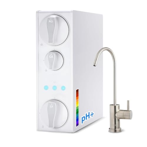 iSpring RO500AK-BN Reverse Osmosis Water Filter, NSF 58 Certified, 500 GPD Tankless Under Sink RO System, Natural pH Alkaline Remineralization, 2:1 Pure to Drain Ratio, Brushed Nickel Faucet
