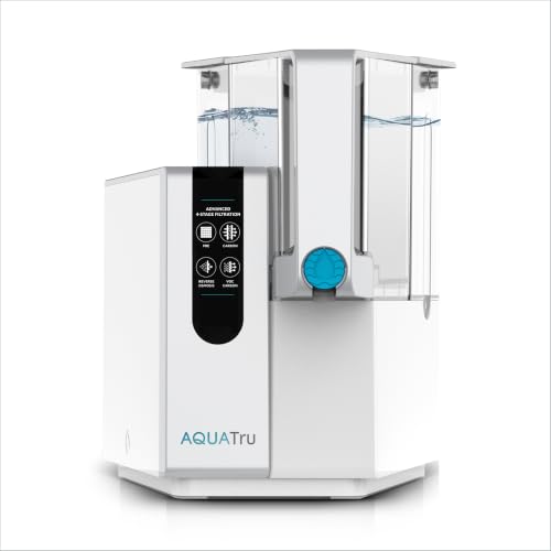 AquaTru Classic Countertop Water Purifier | Certified 4-Stage Reverse Osmosis System Removes 84 Contaminants Including Forever Chemicals, Lead, Fluoride & Microplastics | No Plumbing Required