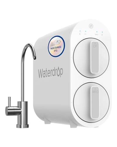 Waterdrop G2 Reverse Osmosis System, 7 Stage Tankless RO Water Filter System, Under Sink Water Filtration System, 400 GPD, 1:1 Pure to Drain, Reduces TDS, USA Tech