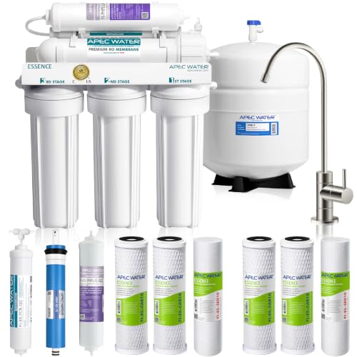 APEC Water ROES-PH75X 6-Stage Alkaline Under Sink Reverse Osmosis Water Filter System, NSF Cetified 372 & 58, 75 GPD, with Extra High Capacity Pre-Filter Set Stage 1-3