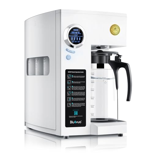 Bluevua RO100ROPOT Countertop Reverse Osmosis Water Filter System, Portable RO Filtration with Remineralization, No Installation, WQA Certified - ROPOT-UV, 6-Stage RO