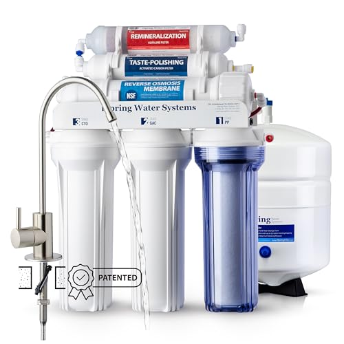iSpring RCC7AK 6-Stage Reverse Osmosis System, NSF/ANSI 58 Certified, Alkaline Remineralization for pH Balance, Reduces 1,000+ Contaminants (TDS, PFAS, Lead, Fluoride), Not Just Purity, But Alkalinity