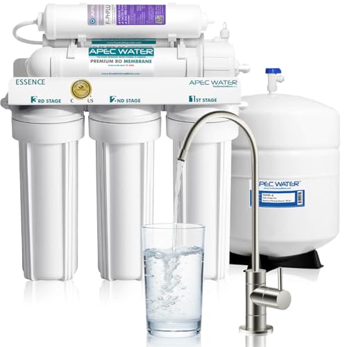 APEC Water ROES-PH75, 6-Stage Alkaline Under Sink Reverse Osmosis Water Filter System, NSF Certified 372 & 58, 75 GPD, Reduces 99% of Impurities