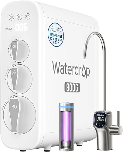 Waterdrop G3P800 Reverse Osmosis System, 800 GPD Fast Flow, NSF/ANSI 4 — Our recommended configuration for best results