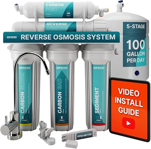 NU Aqua 5-Stage Under Sink Reverse Osmosis Water Filter System - 100 G — Our recommended pick for most buyers