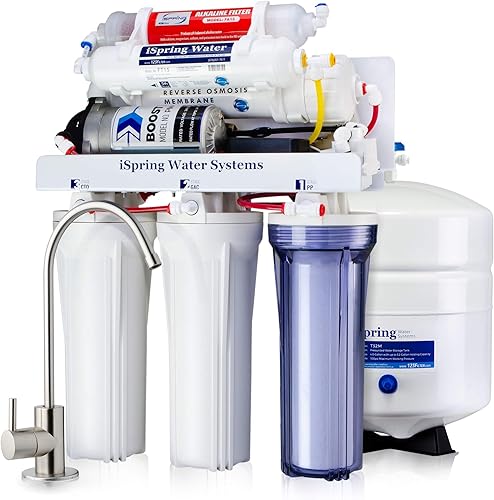 iSpring RCC7P-AK, 6-Stage Reverse Osmosis System Under Sink Alkaline W — Our recommended configuration for best results