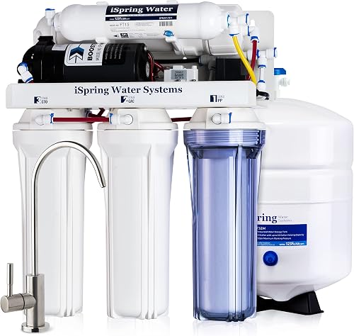 iSpring RCC7P, 75 GPD Reverse Osmosis System with Pump, 5-Stage Booste — Our recommended configuration for best results